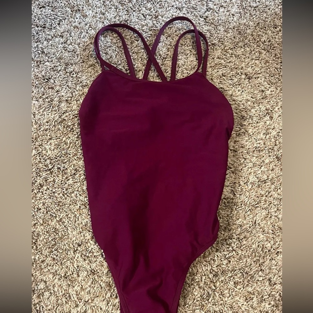 Jolyn Clothing Burgundy One-Piece Swimsuit